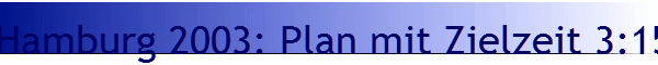 Hamburg 2003: Plan mit Zielzeit 3:15