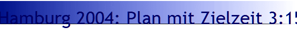 Hamburg 2004: Plan mit Zielzeit 3:15