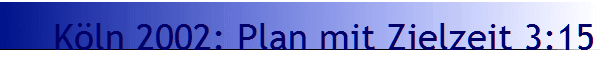 K�ln 2002: Plan mit Zielzeit 3:15